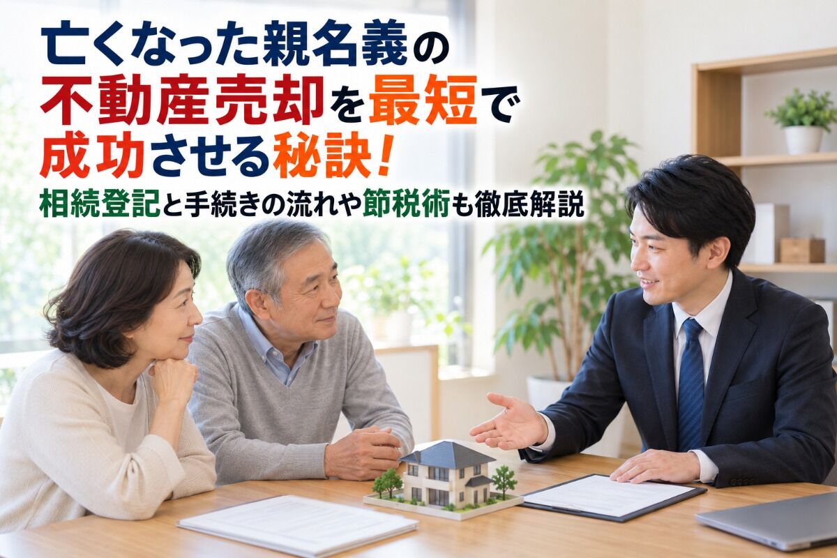 亡くなった親名義の不動産売却を最短で成功させる秘訣！相続登記と手続きの流れや節税術も徹底解説